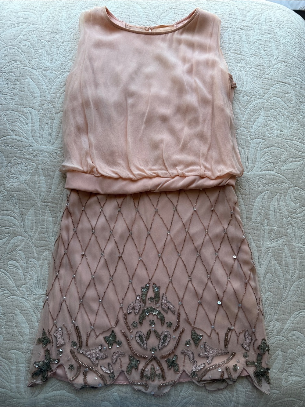 Betsy & Adam Blush Pink Embellished Mini Dress